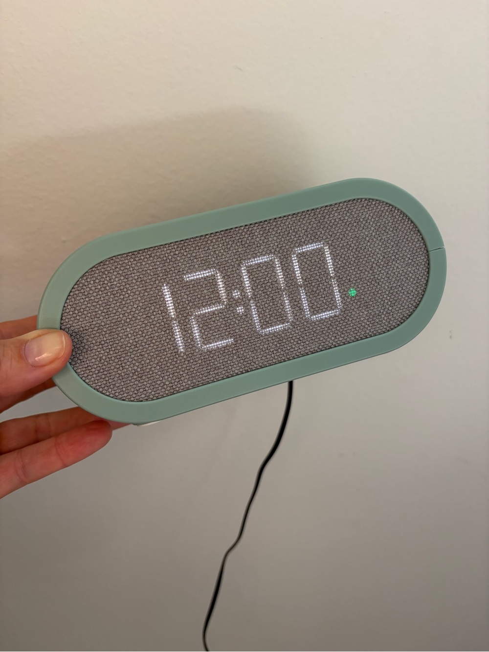 Pillowfort | Digital Alarm Clock Speaker - Smart LED Display | Mint Green